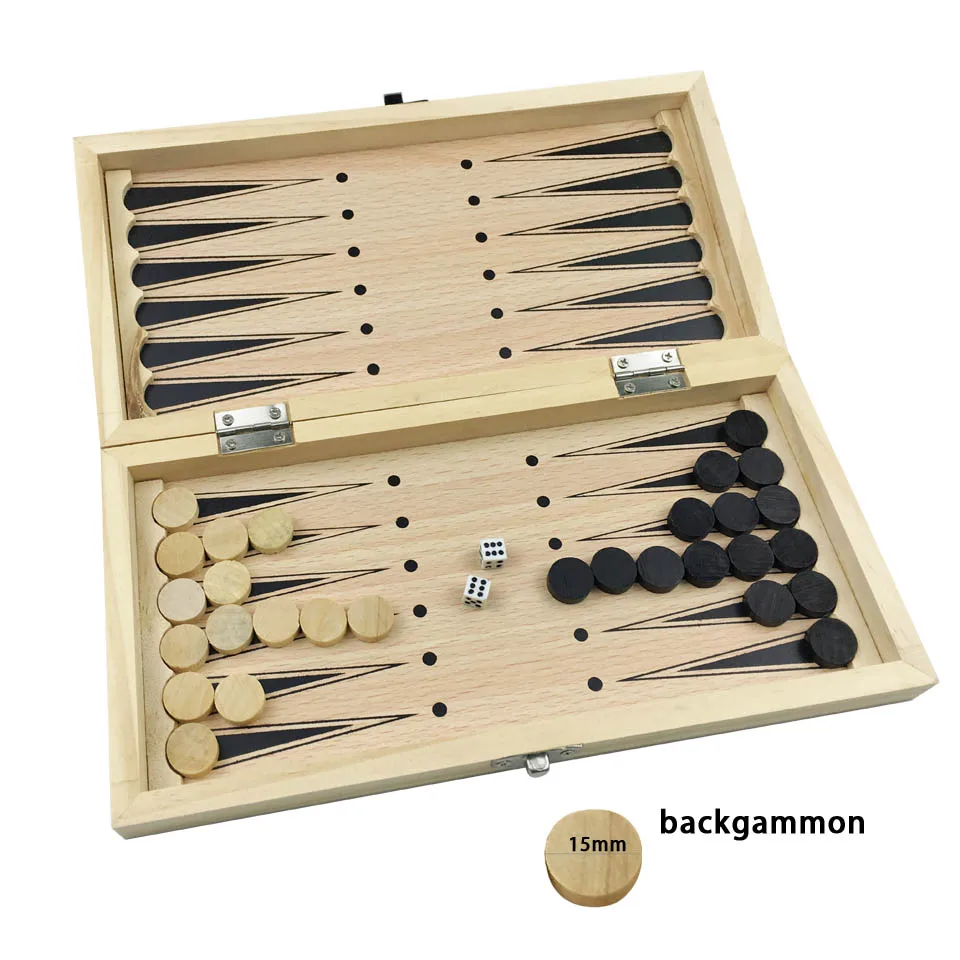 Шахматы нарды и шашки 3 в 1 дорожный деревянный набор шахмат размер 24 x мм