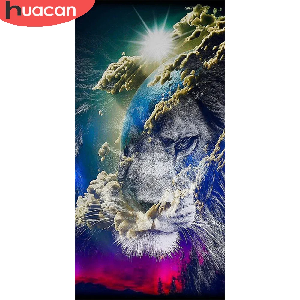 

HUACAN Diamond Painting Lion 5D Set Embroidery Animal Mosaic Hobby And Needlework Handicraft Pictures For The Home
