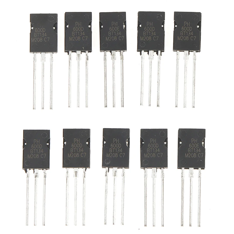 

10Pcs Rail Triac TO-126 BT134-600E BT134-600D 4A 600V Triac Thyristor