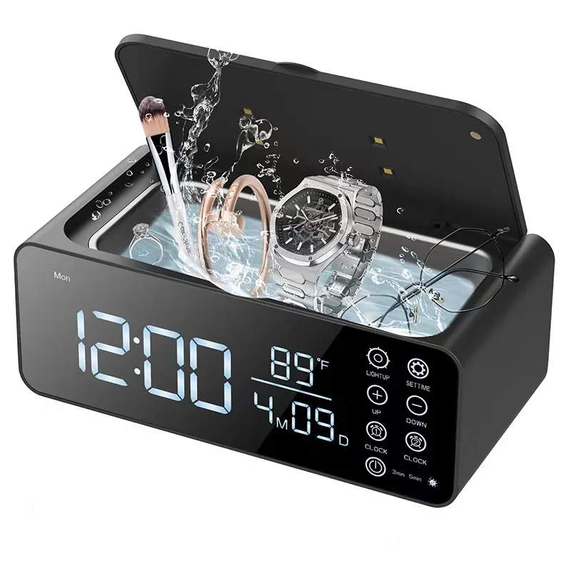 

Многофункциональный ультразвуковой очиститель ювелирных изделий, режим сигнализации, 48 кГц, сенсорное управление, нержавеющая сталь 360 ° Машина для глубокой очистки очков