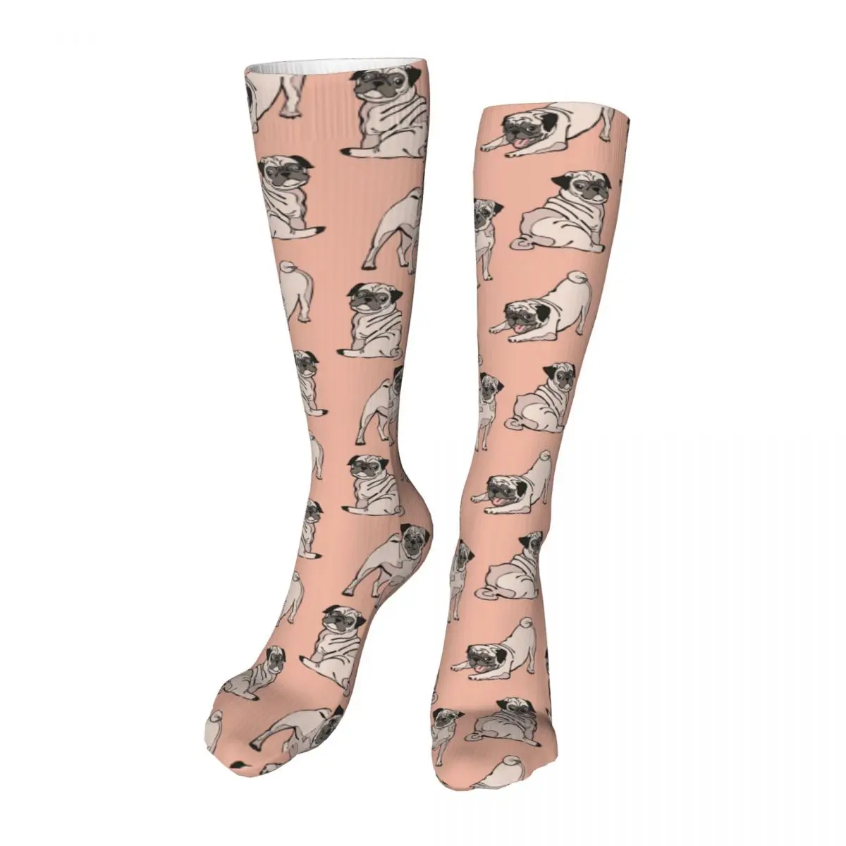 

New Compression Socks Crossfit Socks Cute Pug Dogs Pink Outdoor Sports Running Women Men Nursing High Stockings