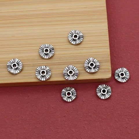 Бусины TOM YANG, античное серебро, 8x2 мм, 30 шт.