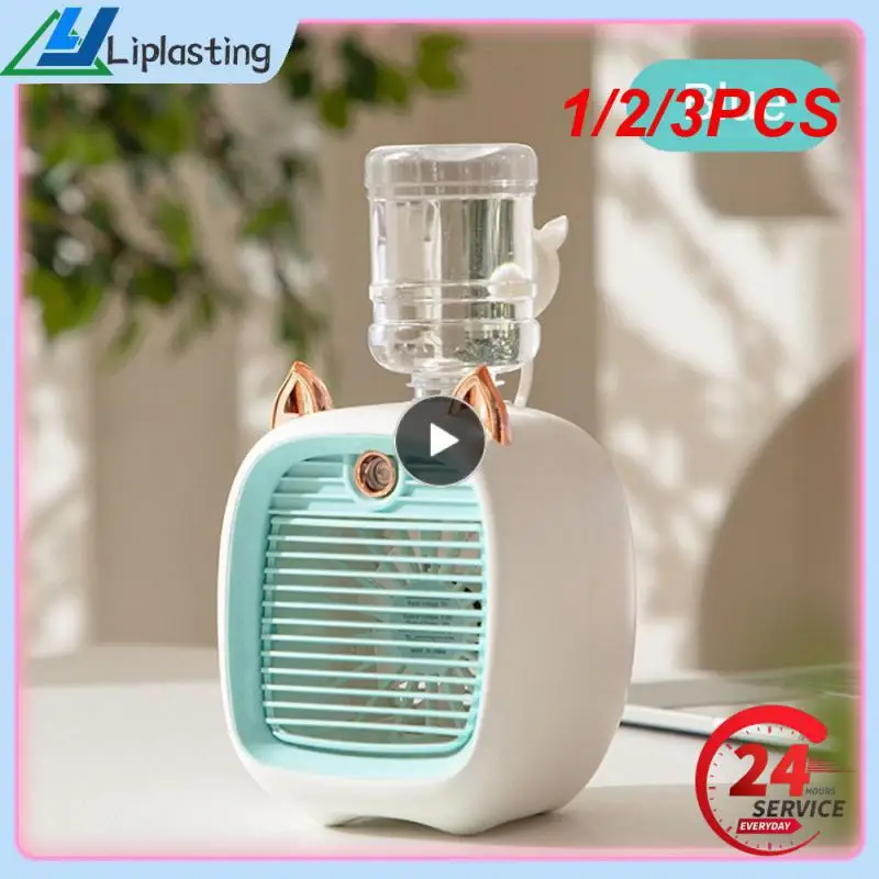 

1/2/3PCS 2400mAh Mini Air Conditioner Portable Desktop Fan Humidifier Purifier 3 Speed 2 Mode Spray USB Table Fan Car Home