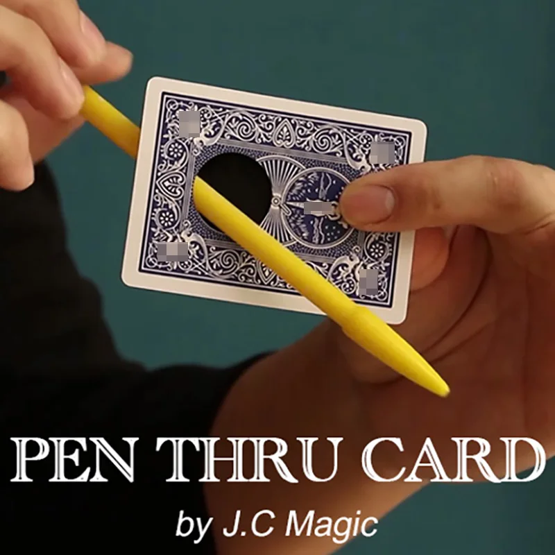 

Pen Thru Card by J.C Magic Tricks Black Hole Penetration Magia Magician Close Up Street Illusions Gimmicks Mentalism Props