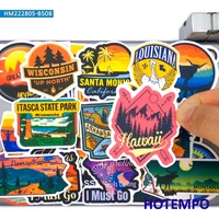 50pieces american scenic spots retro landscape graffiti travel stickers for luggage car motorcycle bike phone laptop sticker toy