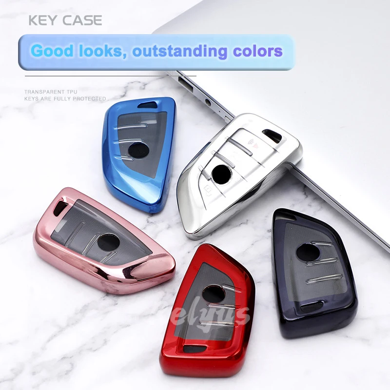 

Plating TPU Car Key Case Cover Protector for BMW X1 X3 X5 X6 X7 G20 G30 G05 F15 F16 1 3 5 7 Series F01 F02 G11 F48 F39 Key Shell