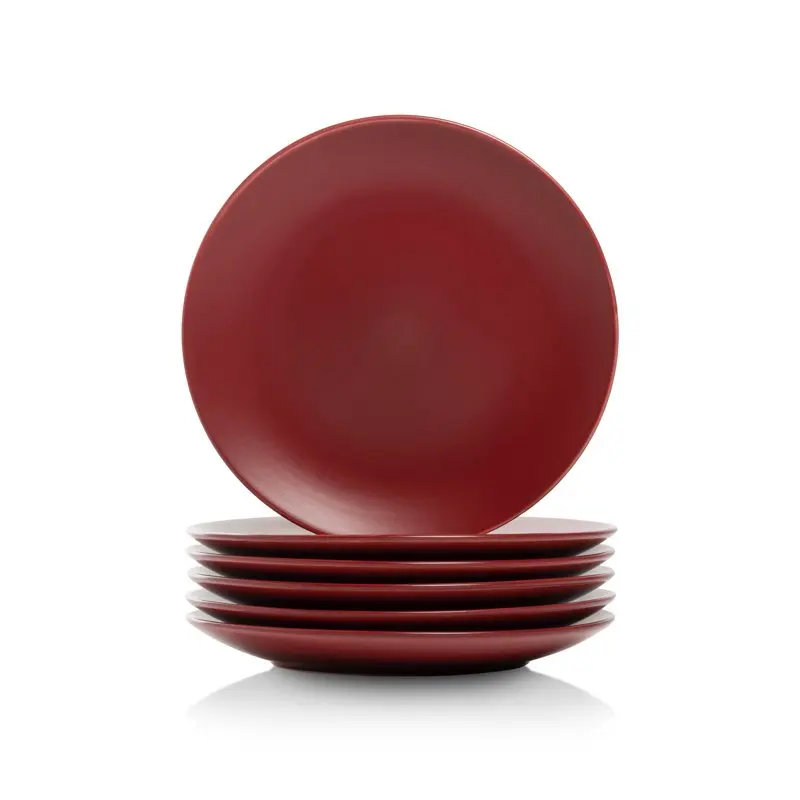 

Matte Salad Plate, Set of 6 Ceramic Dinnerware Set Dessert Dinner Plate Dishes Plates and Bowls Set