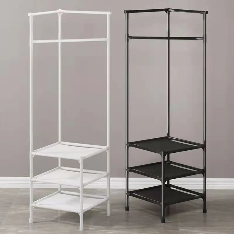

Corner Clothes Rack Design Moving Display Vertical Corner Suspension Entrance Coat Rack Portable Rack Para Ropa Household Items