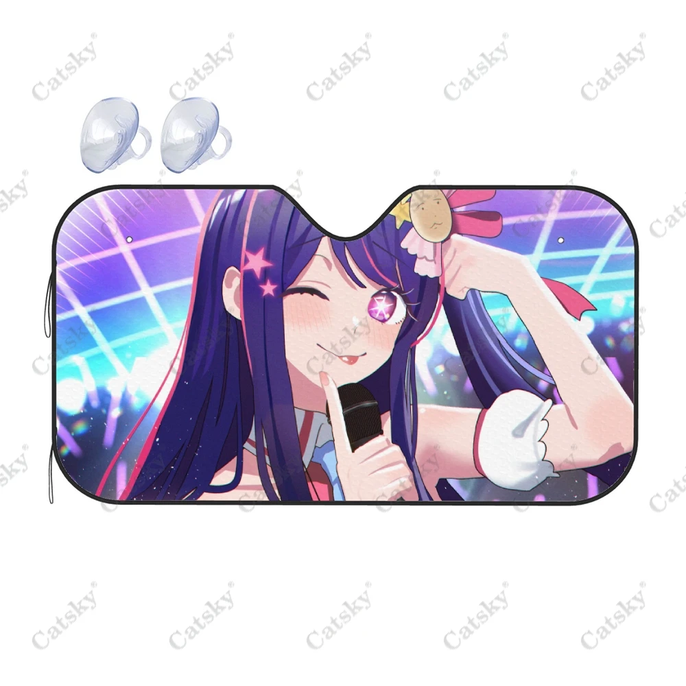 

Чехол на лобовое стекло автомобиля аниме Oshi No Ko, солнцезащитный козырек, Универсальный складной блок, защита от УФ-лучей