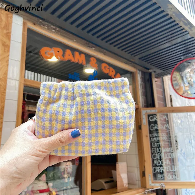 

Клетчатые Кошельки для монет, Милая мини-сумка для денег, модные корейские кошельки для хранения косметики с губной помадой, женские кошельки, портативный универсальный Повседневный Кошелек