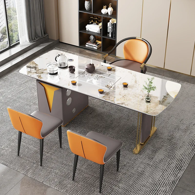 

Light Luxury Rock Plate Tea Table Office Fully Automatic Tea Making with Bluetooth Audio Integrated Balcony Home Tea Table and C