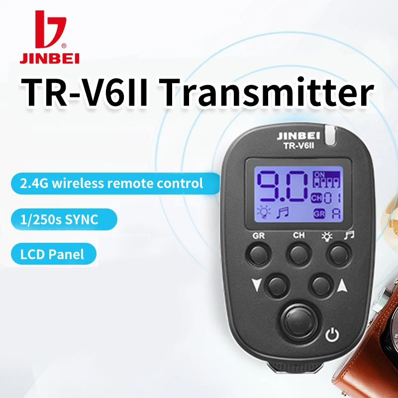 

JINBEI TR-V6 2.4GHz Wireless Studio Flash LCD Trigger Transmitter Speedlite Remote Shutter For SPARK DMII DPEII DPX Series