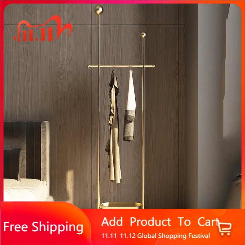 

Organizer Wall Clothes Rack Bedroom Corner Gold Hat Boutique Rail Clothing Rack Nordic Hanger Cabideiro Roupa Furniture WJ35XP