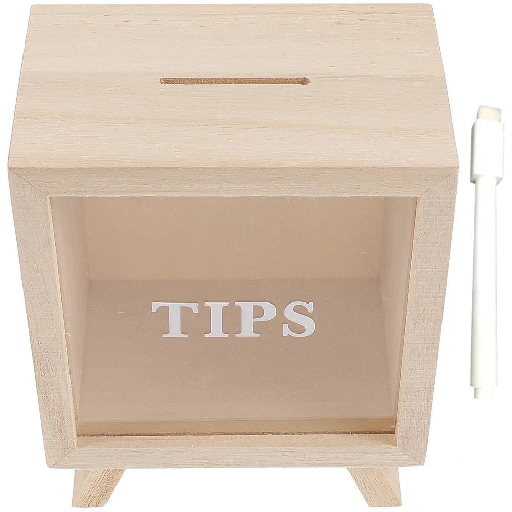 

Clear Money Saving Box Piggy Bank Boys Adults Kids Display Case Woodsy Decor Adorable Home Decoration Portable