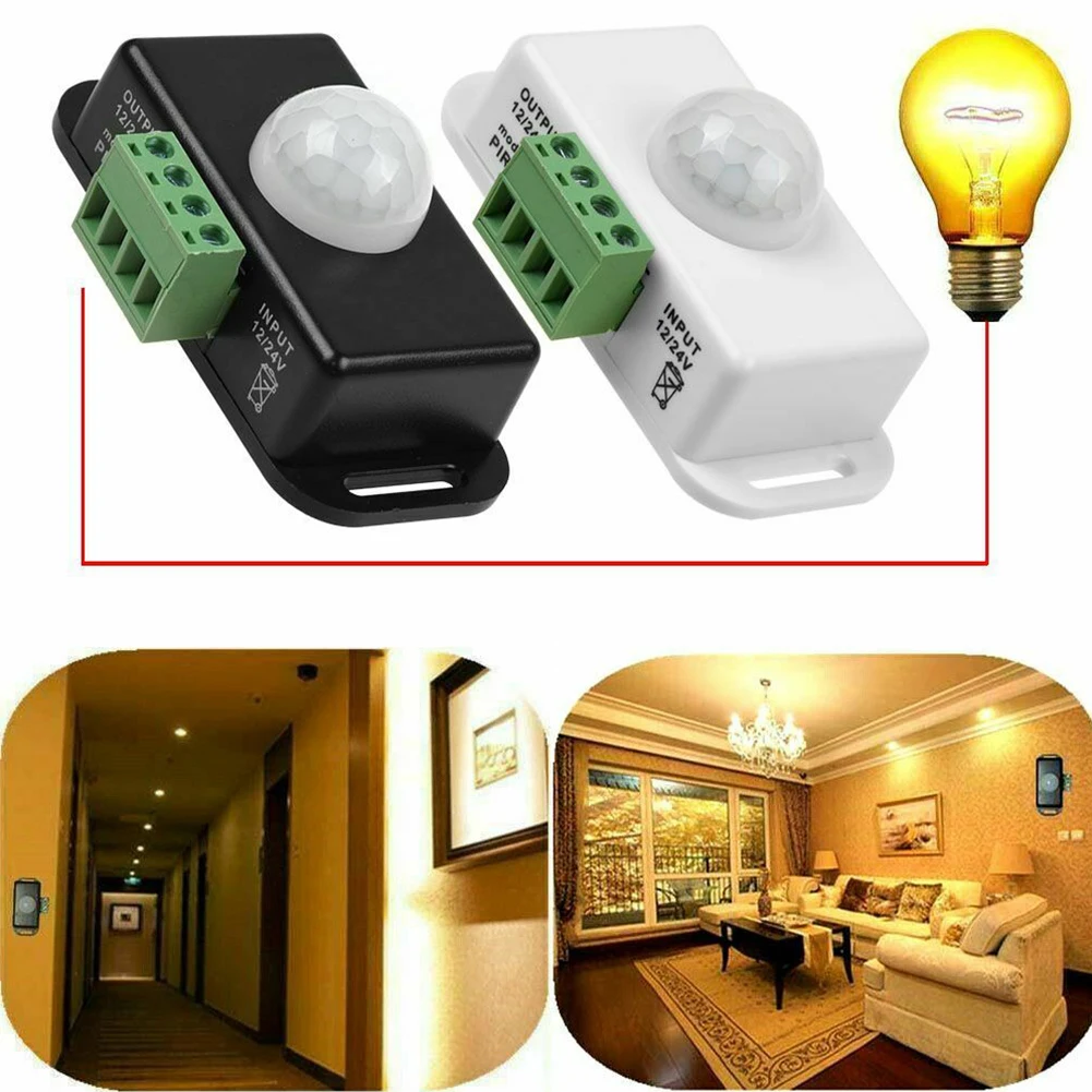 

Electrical Supplies Sensor Switch Body Infrared DC 12V/24V Light Strip Motion Sensor PIR LED Adjustable Delay Time