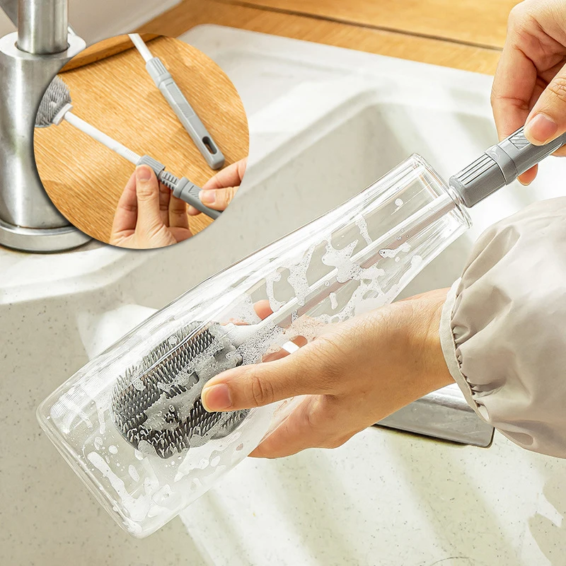 

Cup Brush Scrubber Glass Bottle Mug Thermos Cleaner Kitchen Cleaning Tool Adjustable Handle Coffee Cup 360 Degree Cleaning Brush