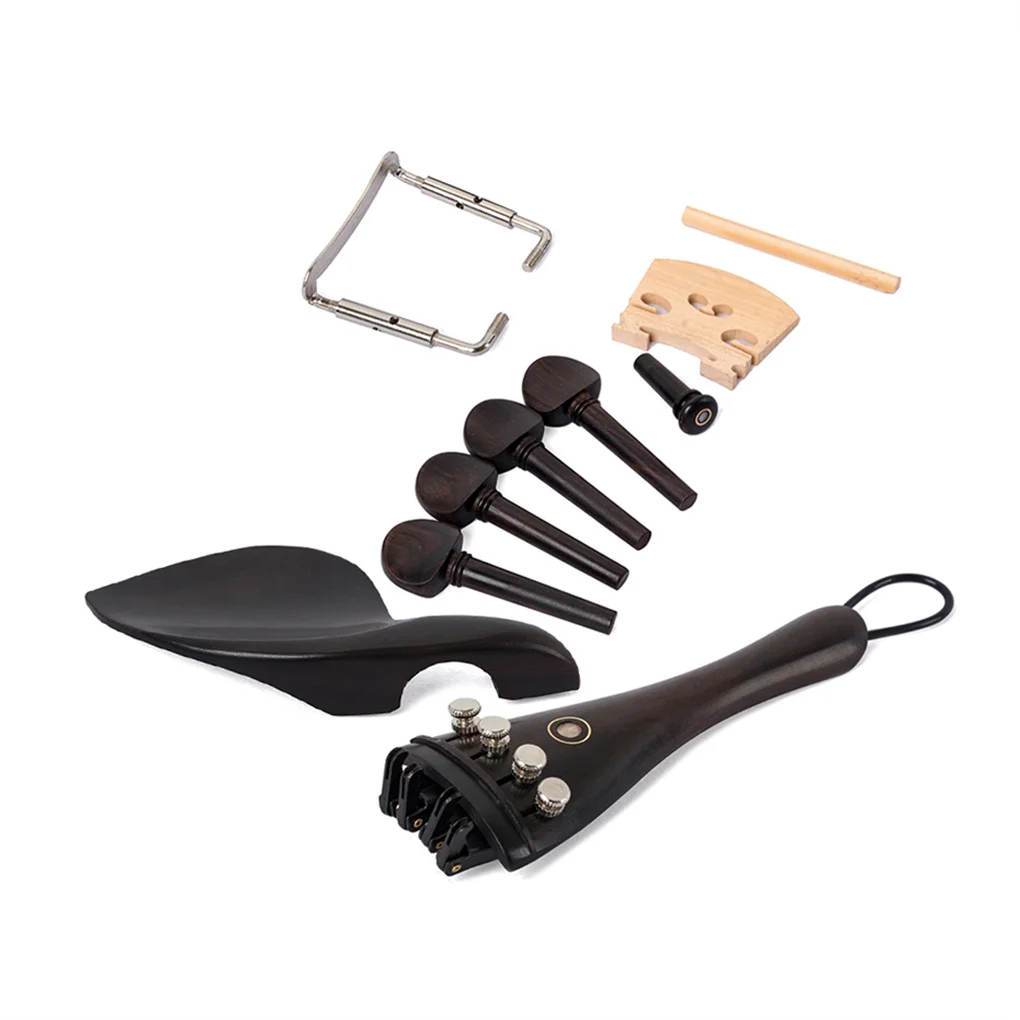 

4/4 3/4 Violin Stringed Musical Instruments Tuning Pegs Tailpiece Endpin Chinrest Kit Replacement Part Attachments for Musician