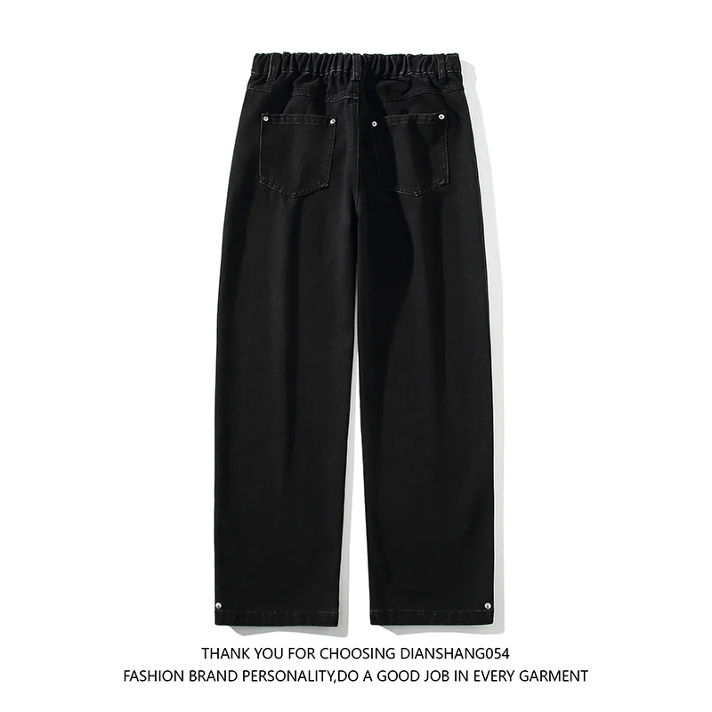 Black Baggy Jeans Men Fashion Casual Straight Jeans Men Streetwear Korean Hip Hop Loose Denim Pants Mens Trousers M-3XL