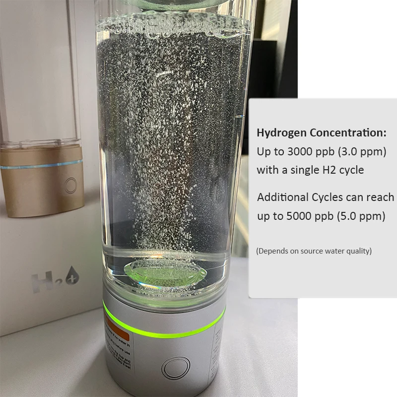 NEW SUPER HIGH 5000ppb Hydrogen Water Generator Bottle Hydrogen-Rich Cup H2 SPE/PEM Ionizer Flask enlarge