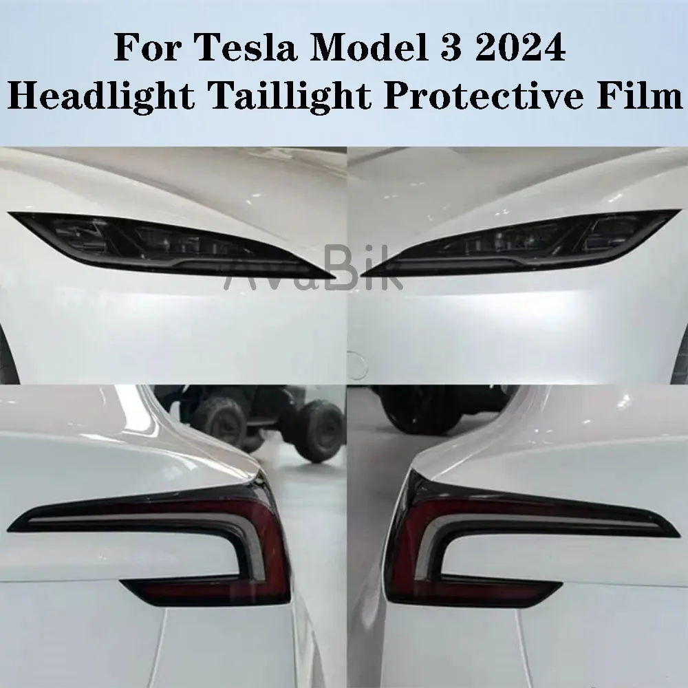 HD пленка для задних фонарей Tesla Model Y 3X S 2017-2024 PPF прозрачная черненая защитная