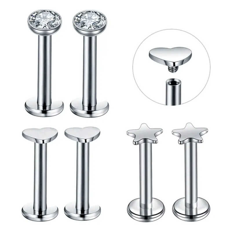 Пирсинг для губ из нержавеющей стали 2 шт.