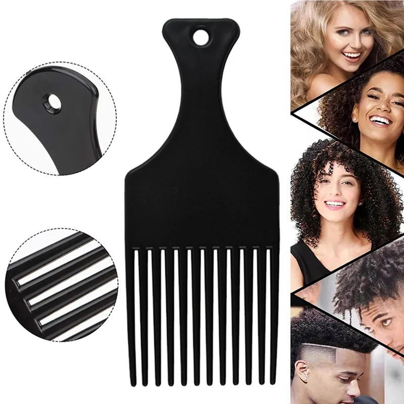 

Wide Teeth Brush Pick Comb Fork Hairbrush Insert Hair Pick Comb Plastic Combs For Curly Afro Hair Styling Tools For Women Men