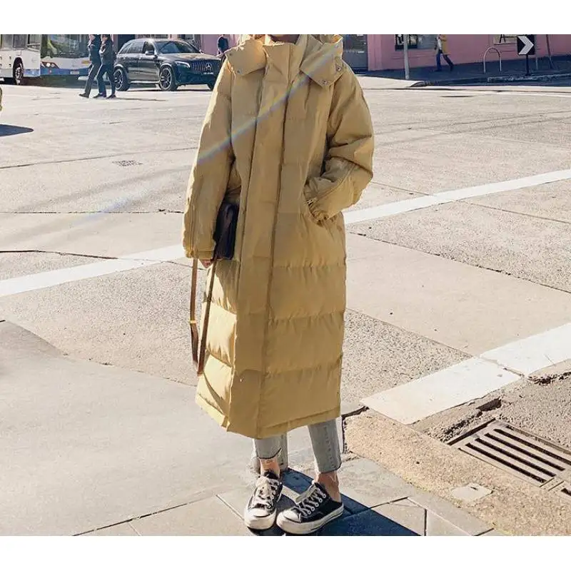 Padded Jackets Warmth Solid Oversized Loose Parkas Ladies Coats Hooded Young's Fashion Overcoat Women Winter Long Clause Jacket