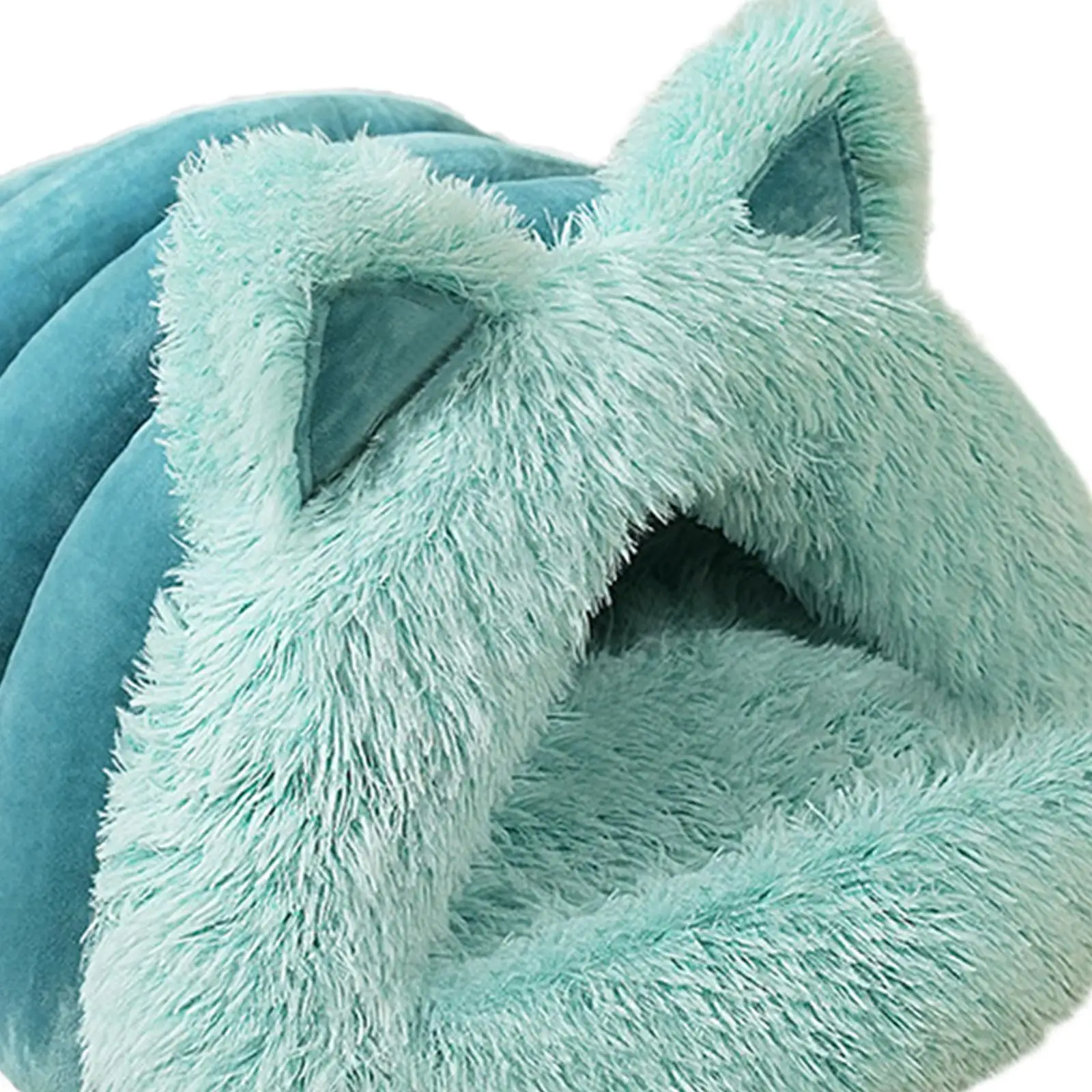 Плюшевая кровать для кошек мягкая нескользящая полузакрытая плюшевая ножек