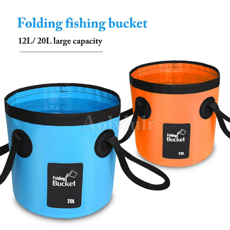 

12L 20L portable bucket outdoor travel water storage bag waterproof water bag fishing portable foldable bucket car supplies
