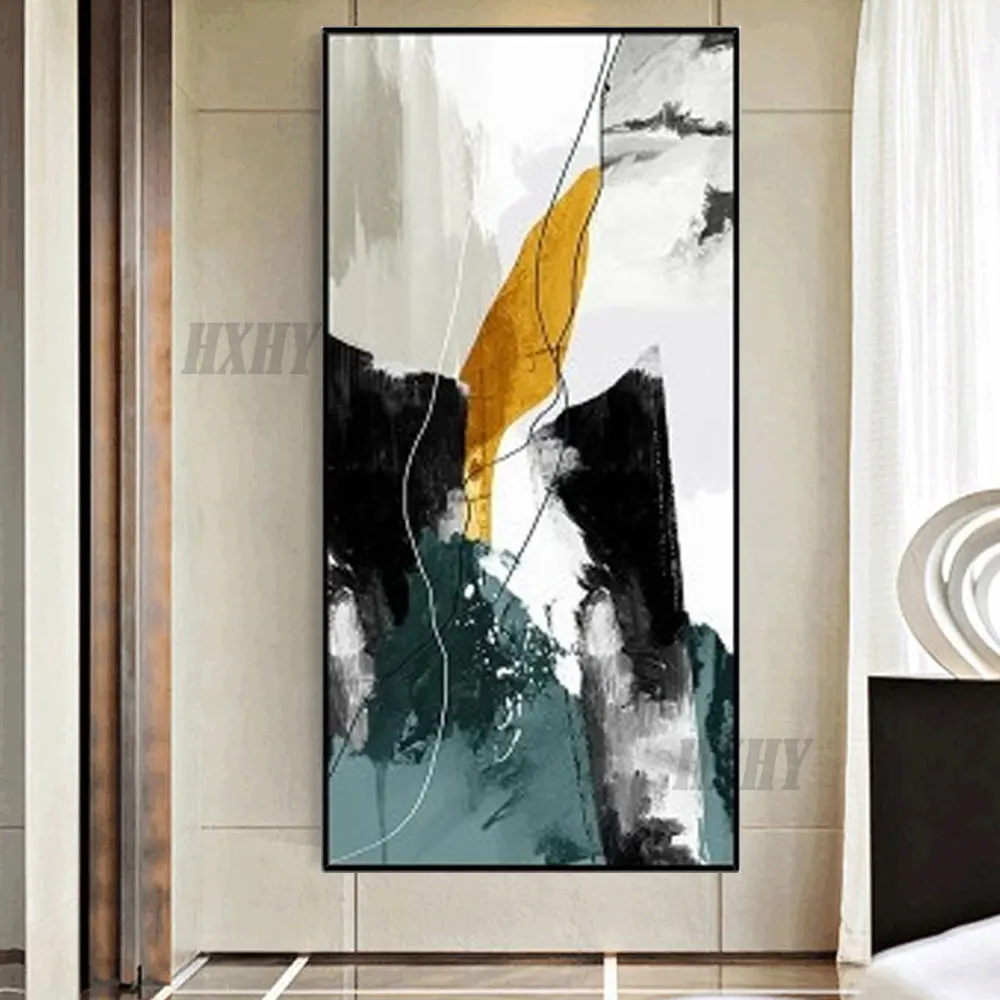 

Orange Black White Abstract Oil Painting Handmade Texture Large Wall Art Modern Popular Wall Decor for Home Bedroom Living Room