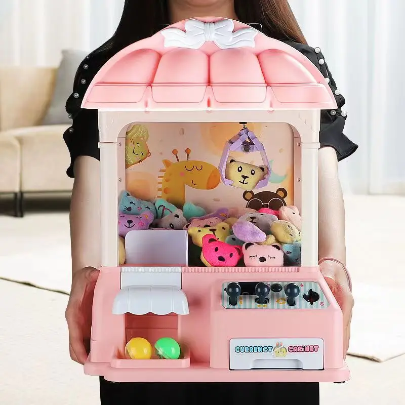 

Clip Doll Claw Machine Children's Assembly Coin Operate DIY Mini Doll Claw Catch Toy Machines Portable Board Game Girls Gifts