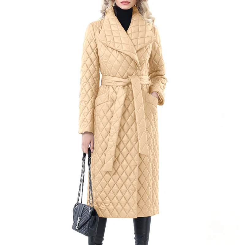 Женское длинное хлопковое пальто