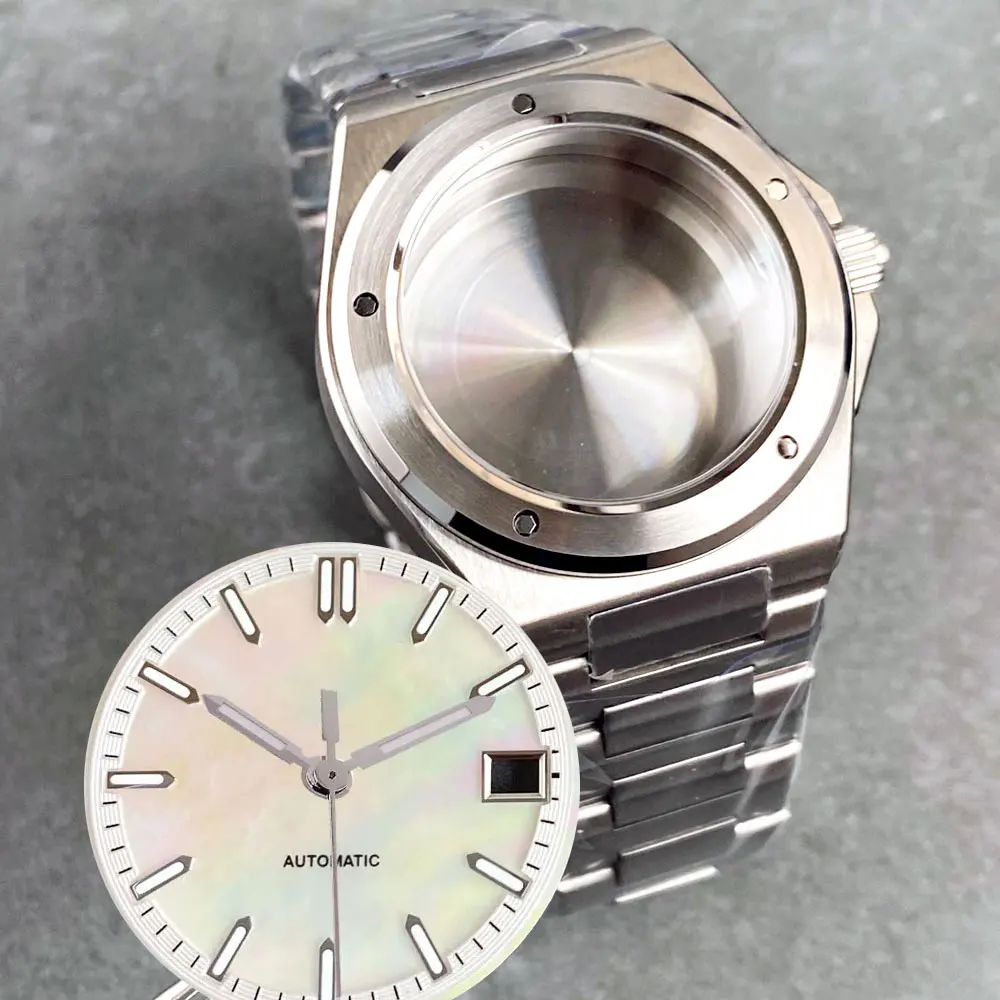 Корпус часов 40 мм для стиля Ingenieur 10 АТМ сапфировое стекло + перламутровый