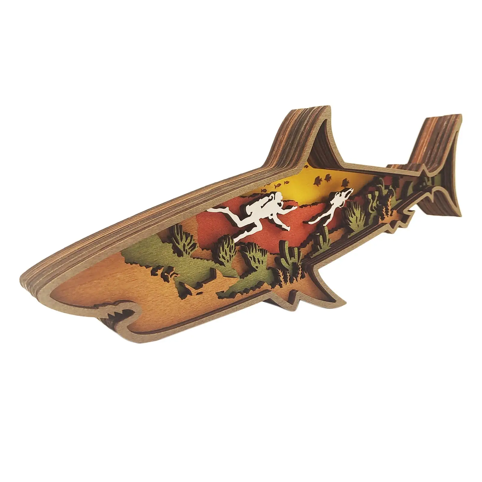 

Полый креативный животный деревянный орнамент ручной работы для полки для домашнего офиса украшения