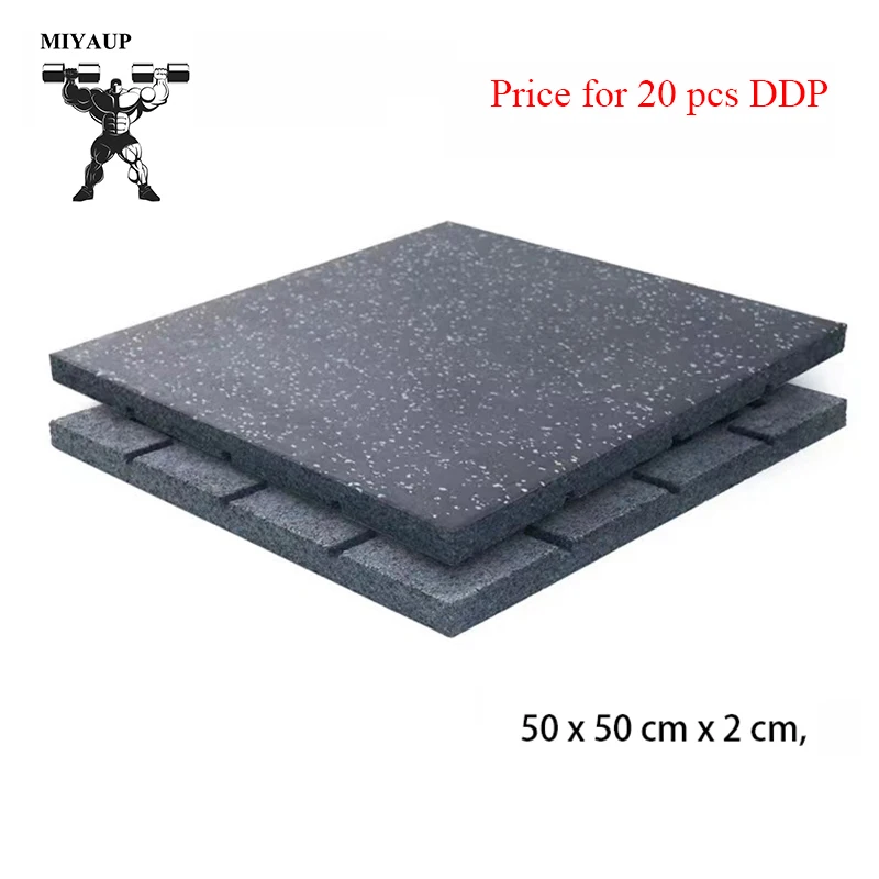 

MIYAUP Gym Rubber Mats 50 x 50 CM Non-Slip Wear-Resistant 2cm Thick Safe And Environmentally Friendly Floor