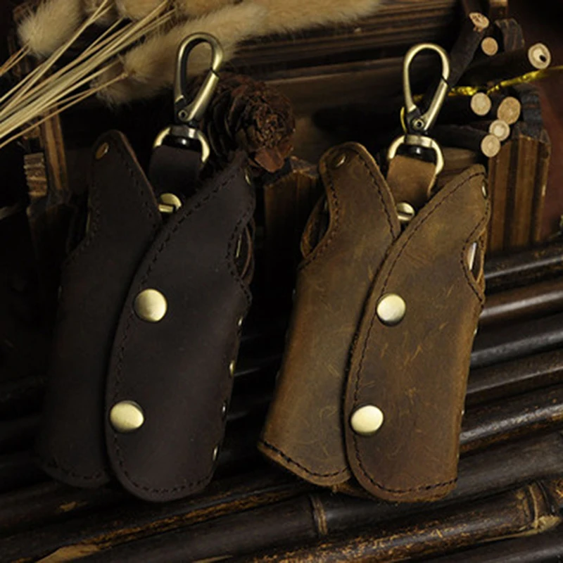 

Key Package Bag Classic Men Quality Fashion Car Remote Case Key Ring Case Original First Layer Cowhide Holder Chain Designer