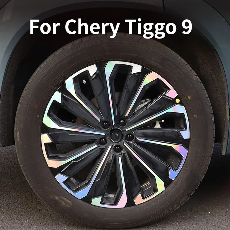 Фото Специальные модифицированные наклейки на колесные диски для Chery Tiggo 9, цветные светоотражающие наклейки в стиле Black Warrior, украшение кузова автомобиля №1
