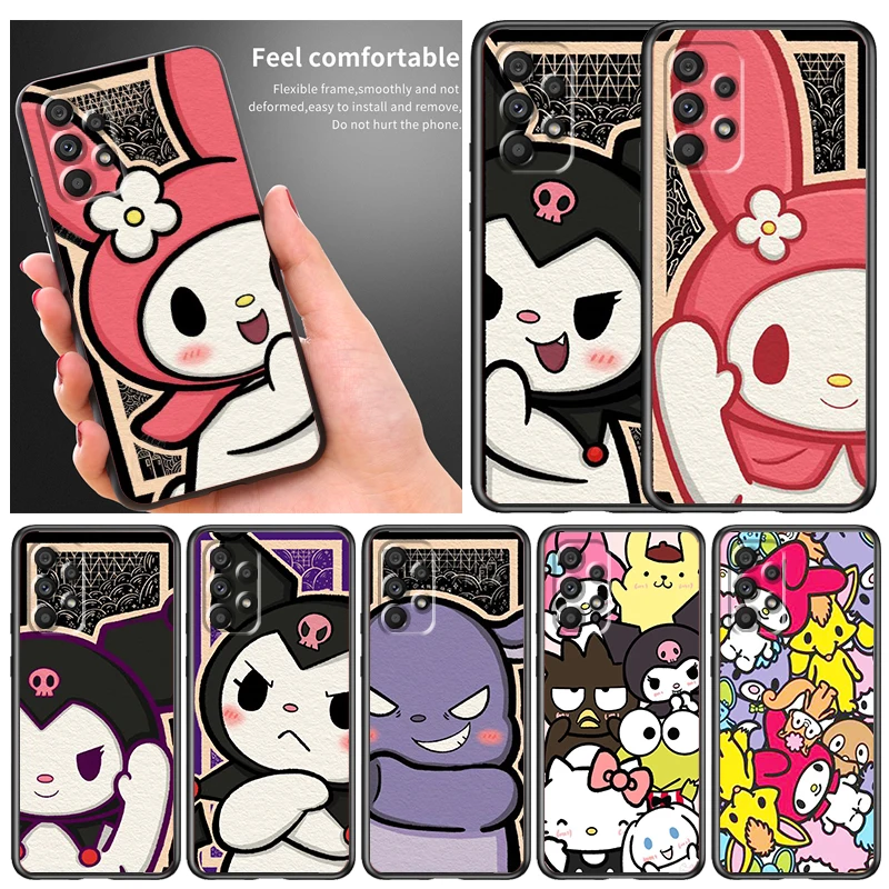 

Sanrio Kuromi Melody Cartoon Phone Case For Samsung A73 A72 A71 A54 A53 A52 A51 A42 A33 A32 A23 A22 A21S A13 A04 A03 5G Black
