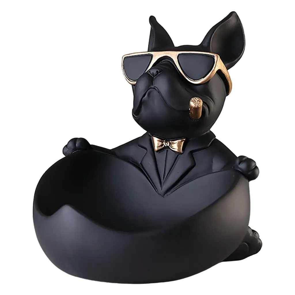 

Статуя собаки из смолы художественная скульптура ключей хранение ювелирных изделий для Дома Офиса черный