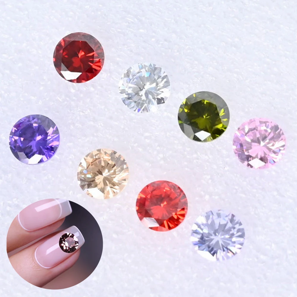 8 мм Круглый драгоценный камень из циркония для дизайна ногтей 10 шт./лот AAA Цирконий для дизайна ногтей ювелирные изделия 8 цветов Подвески Кристалл DIY изысканные аксессуары #-