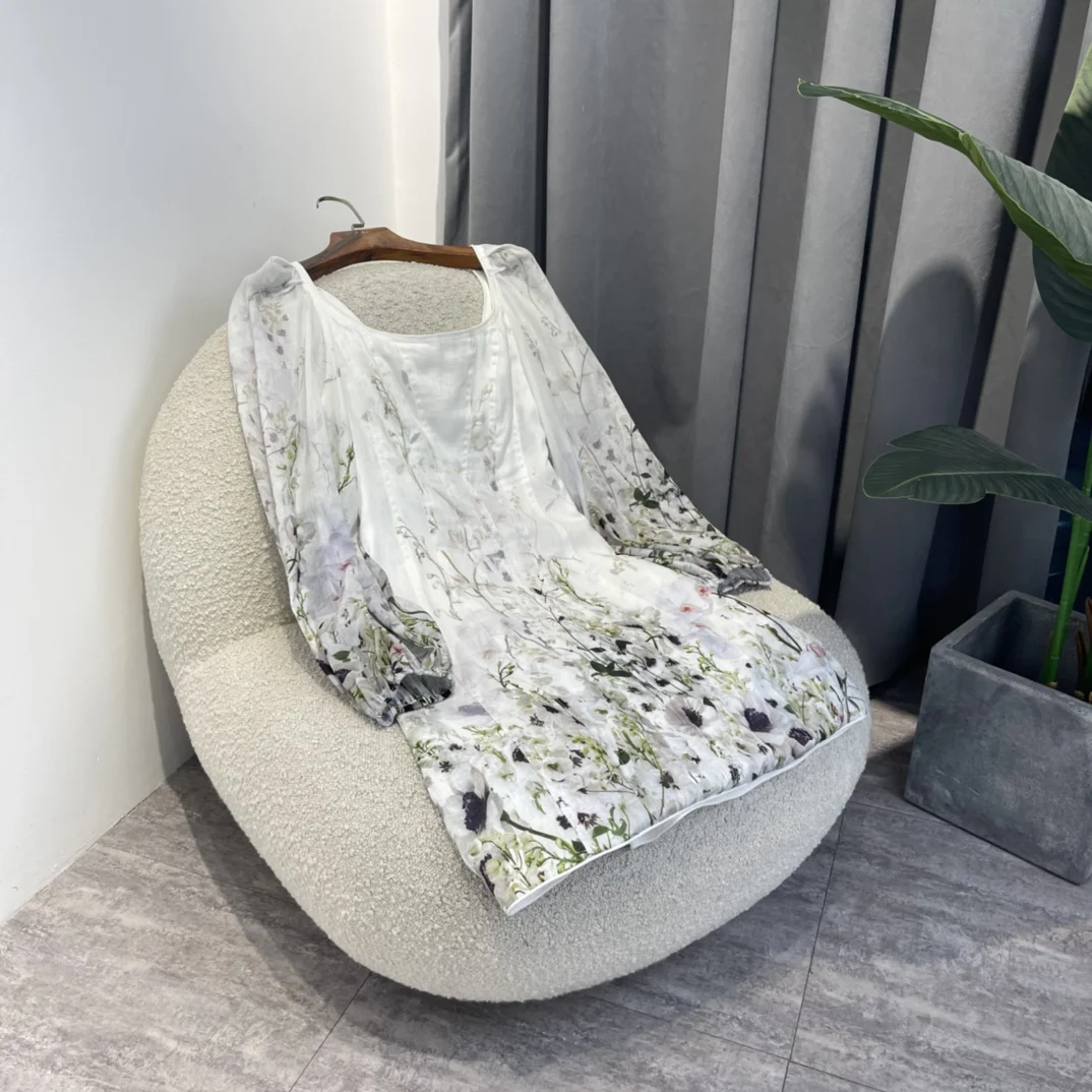 

Женское мини-платье с принтом, Летнее белое платье с рукавами-фонариками, лето 2022