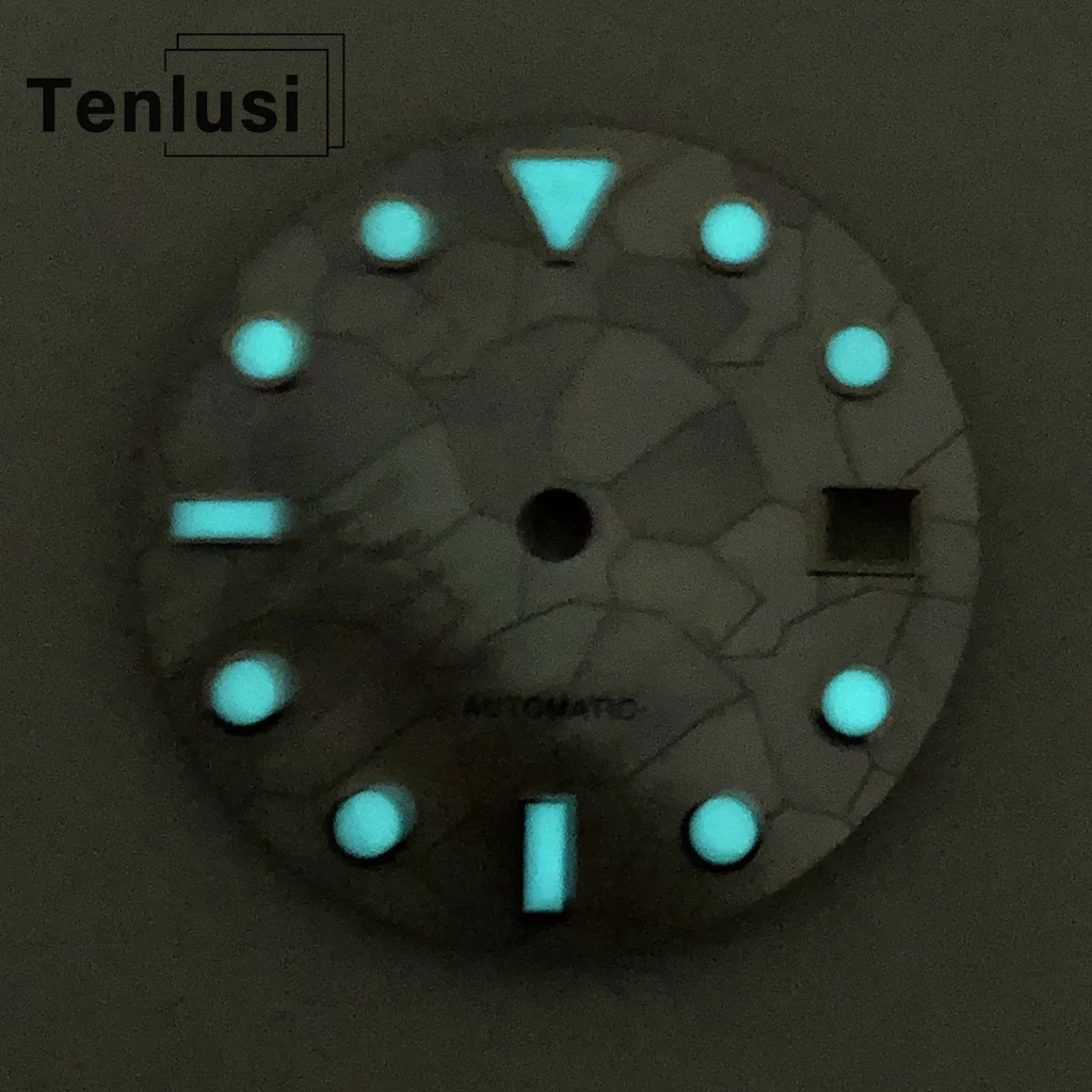 Циферблат часов Tenlusi 28,5 мм NH35, синий, зеленый, светящийся циферблат, стерильный черный, синий, серебристый, зеленый, детали часов (art.: 3920d1f2e69b6) - 3920d1f2e69b6