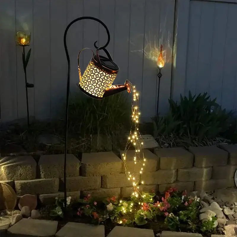 

Solar Powered Watering Can Sprinkles Fairy Waterproof Shower LED Light Lantern for Outdoor Garden Lighting Courtyard decorations
