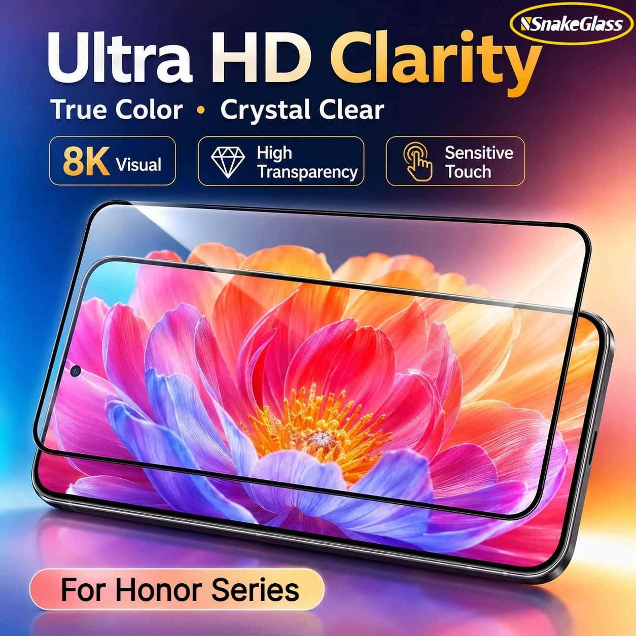 Фото 3 шт. Защитная пленка HD из закаленного стекла для Honor 500 400 200 100 90 80 70 60 50 Pro Lite Magic8 7 6 5 Lite с функцией удаления пыли №5