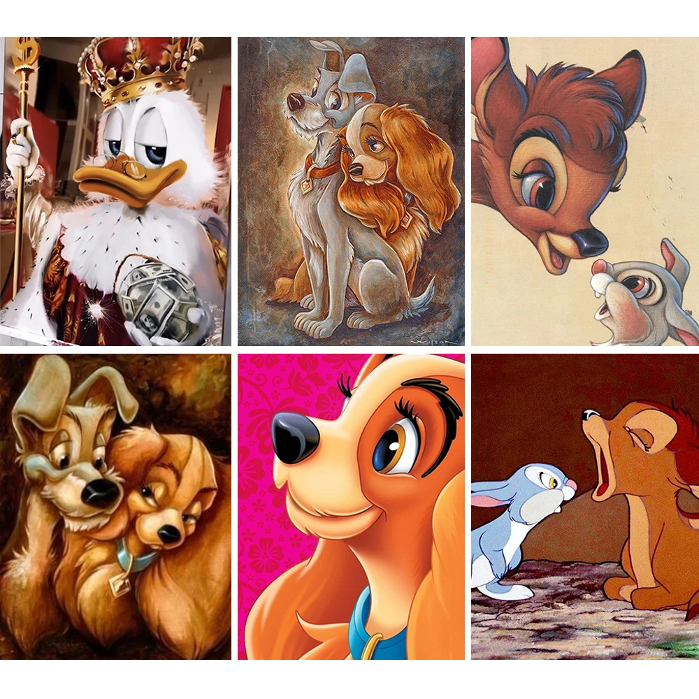 

Алмазная живопись Disney, полная вышивка, квадратные, круглые, с изображением собак, стразы, для творчества, домашний декор