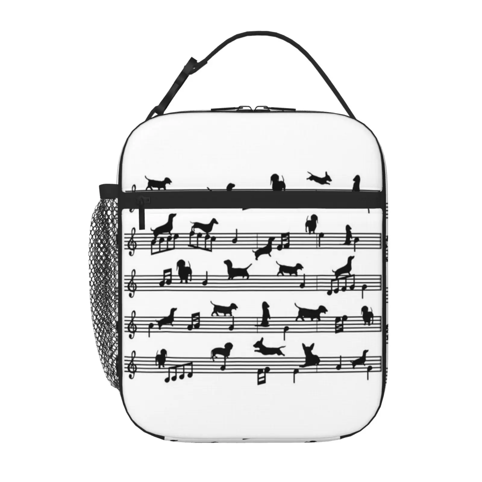 

Music Notes Dachshund Dog Cute Lunch Bag Lunch Box Children Thermo Container