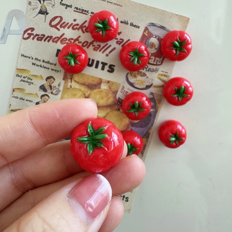 Фото 6 шт. магнит на холодильник красный мини томатный магнитный декор имитация еды план доски фото клип украшение дома для кухни №4