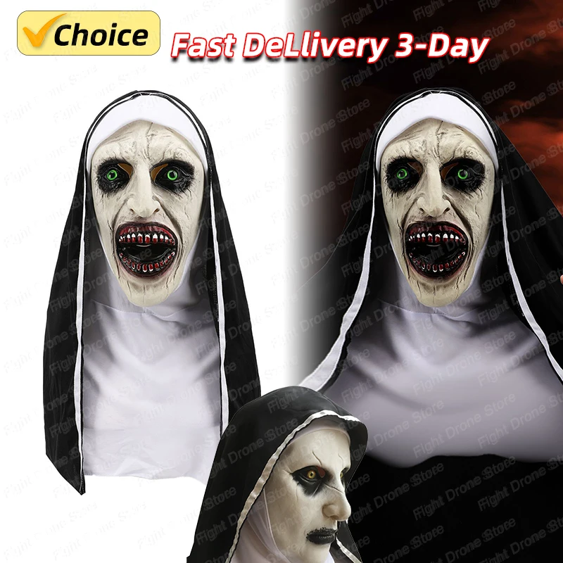 Маска Для Макияжа Монахини На Хэллоуин Страшный Призрак Реквизит Лица Ужасные