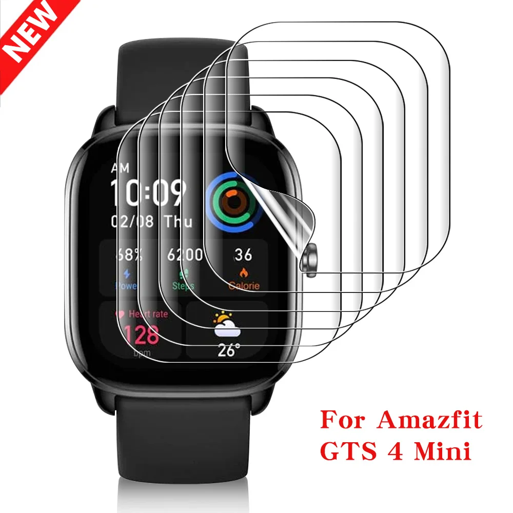 Защитная пленка для экрана Amazfit GTS 4 Mini мягкая Гидрогелевая защиты от царапин