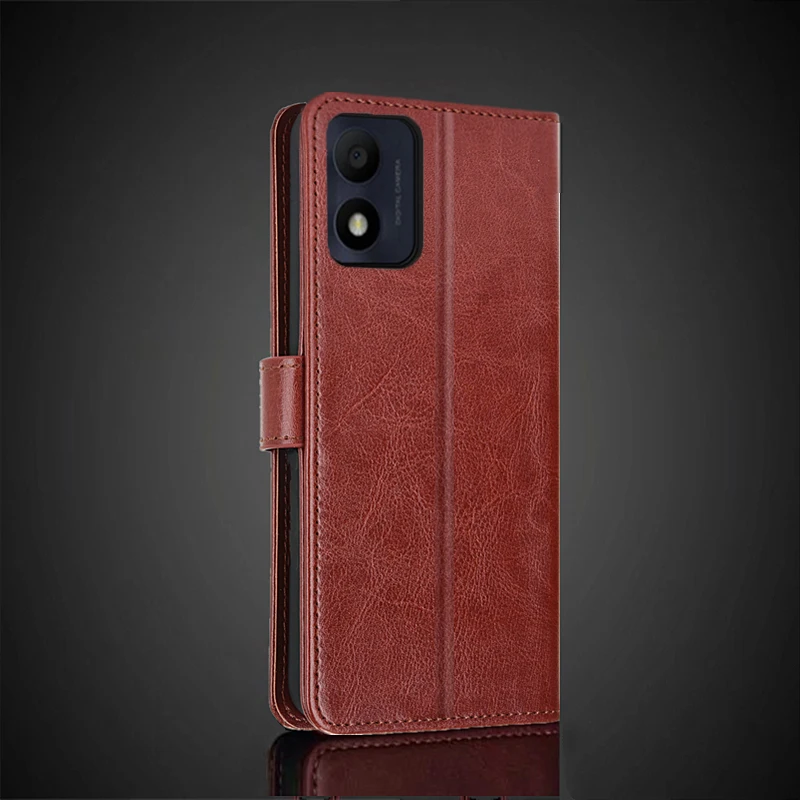 Чехол для Alcatel 1B 2022 с карманом для карт, покрытие из искусственной кожи, флип-крышка с ретро-дизайном, кошелек для телефона, подходит для деловых встреч.